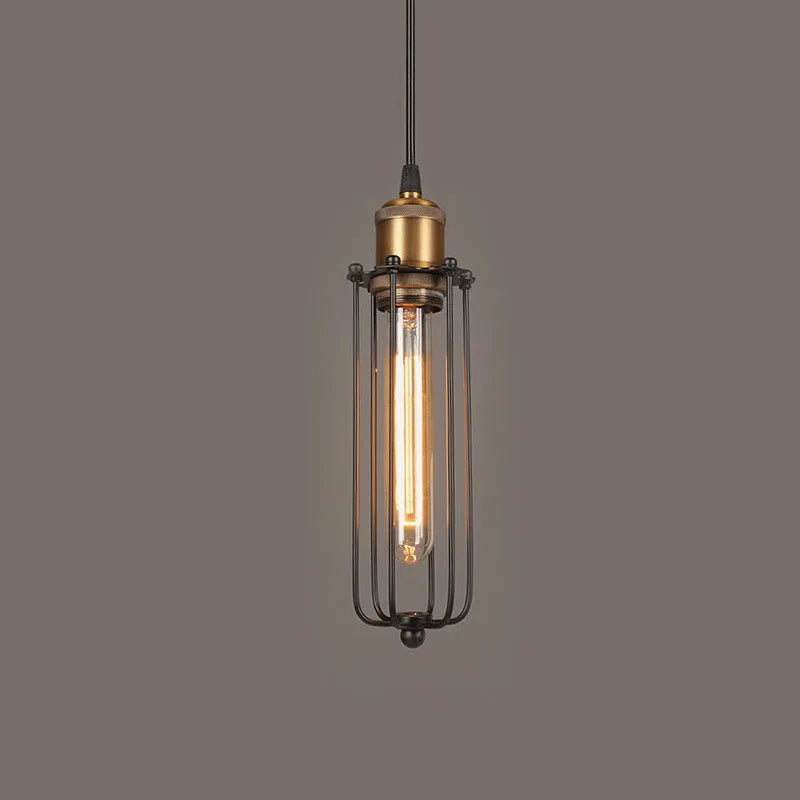 Brown iron gladiator-style fishing line chandelier with a Nordic retro industrial design