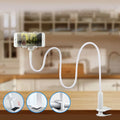 Desktop rotating phone stand with flexible boom and Rosh silicone construction