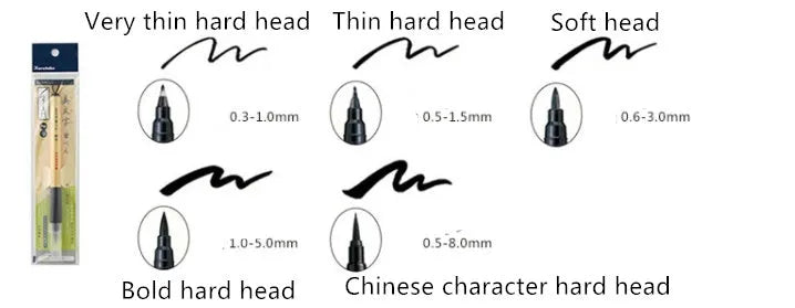 Bamboo calligraphy practice pen with hair tip and soft brush for Chinese writing