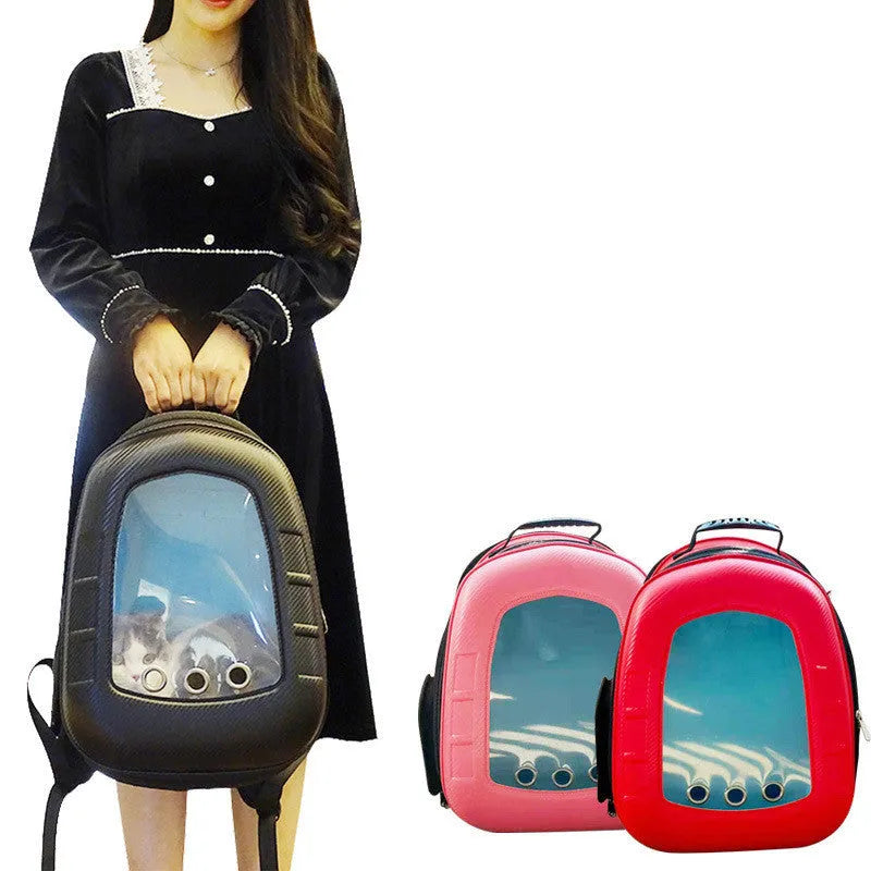 Pet capsule backpack for cats and dogs under 12kg, 35x24x40cm, in yellow, red, pink or black