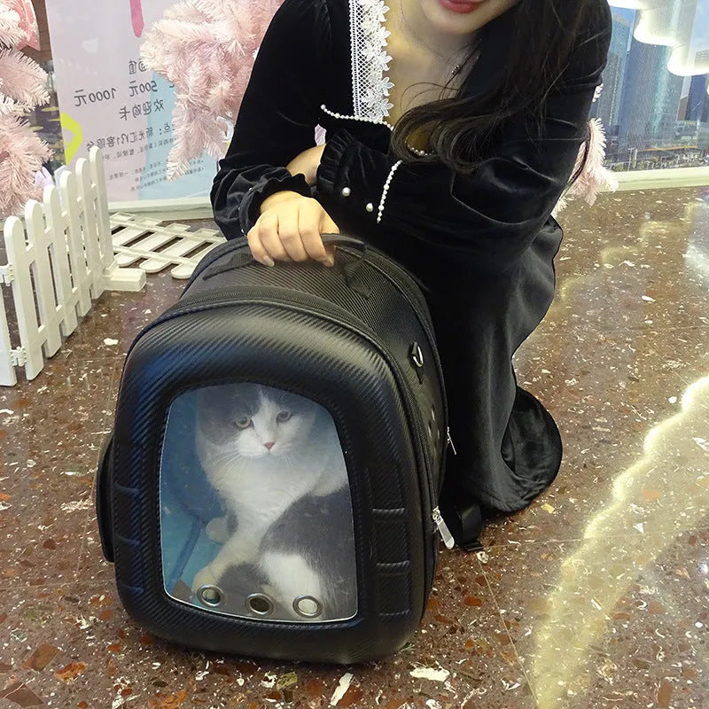Pet capsule backpack for cats and dogs under 12kg, 35x24x40cm, in yellow, red, pink or black