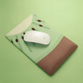 Green kiwi fruit design silicone and cloth wrist pad for keyboard and mouse
