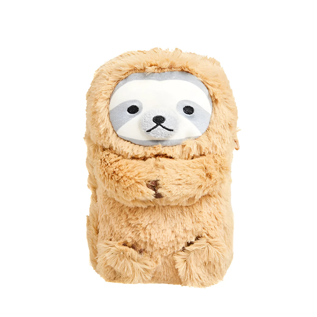 A plush velvet pencil case with a creative, funny design shown in one of two available colour options.