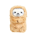 A plush velvet pencil case with a creative, funny design shown in one of two available colour options.