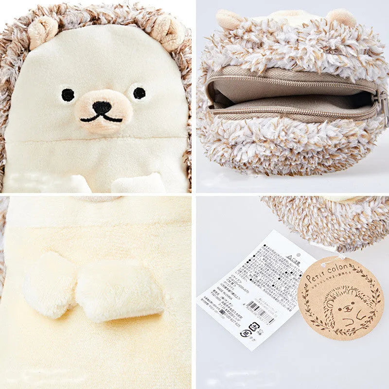 A plush velvet pencil case with a creative, funny design shown in one of two available colour options.