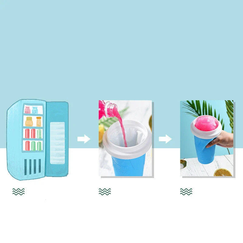 Refreshing Slush Maker device that quickly transforms beverages into icy, flavorful slushies