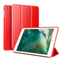 Black TPU silicone clamshell case for iPad Air 2 with built-in stand folded out.