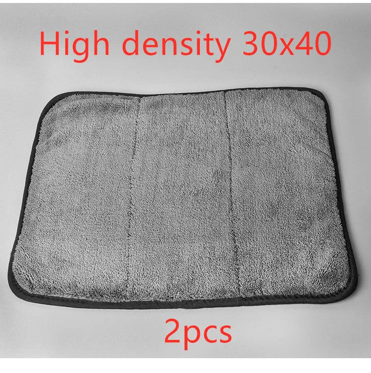 Thickened high-density double-sided velvet car wash towel 30x60 cm coral fleece microfiber