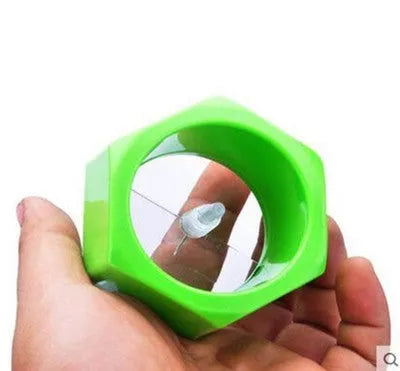 Yellow spiral vegetable cutter with 8cm diameter for manual cucumber slicing kitchen tool