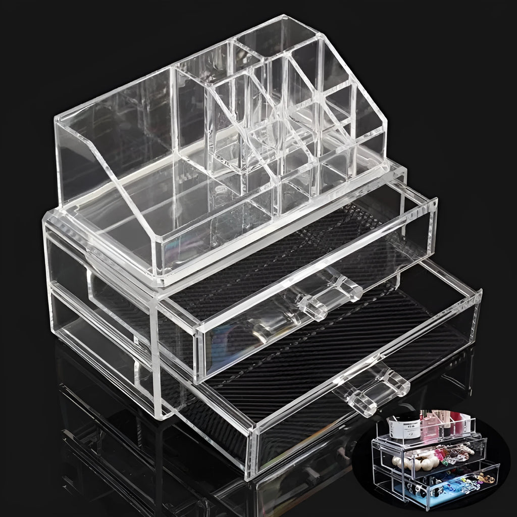 Transparent foldable acrylic storage organiser box with 18-litre capacity