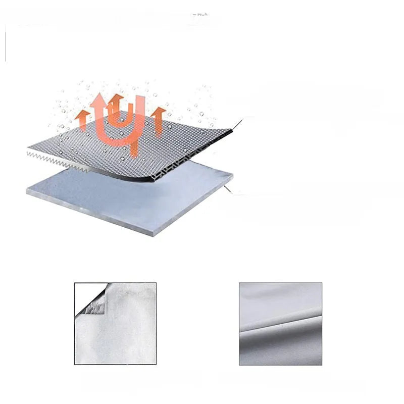Fireproof fire pit mat with aluminium foil glass fibre layer for lawn and courtyard heat protection