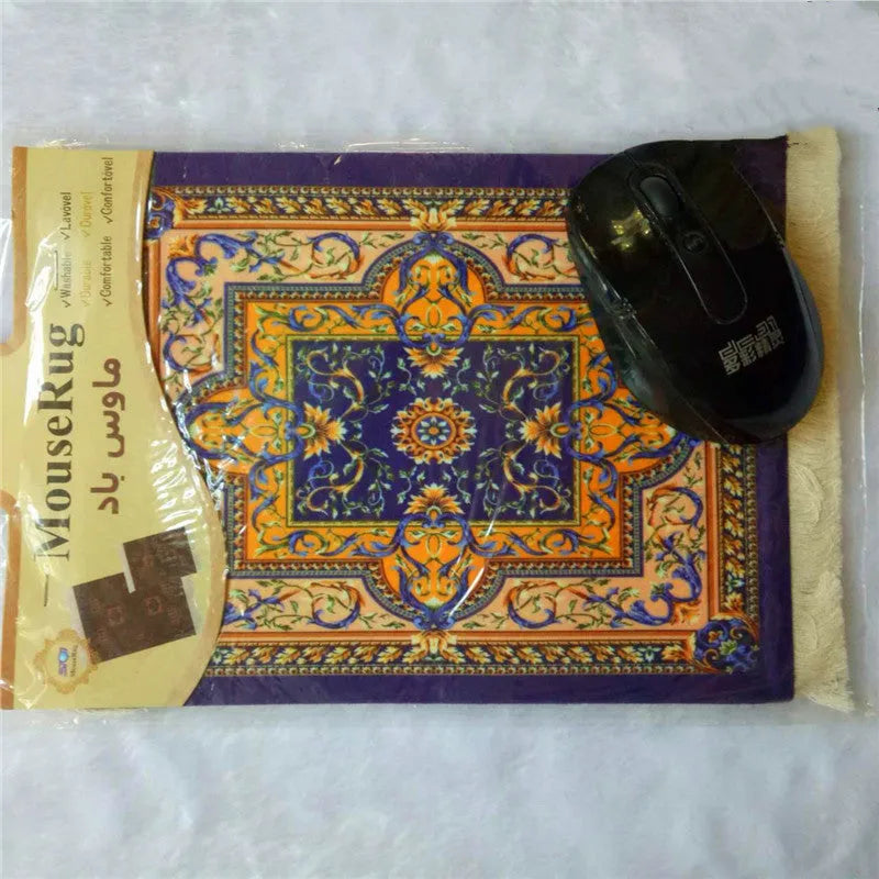 Square Persian carpet design mouse pad with Dunhuang mural pattern measuring 230x180mm