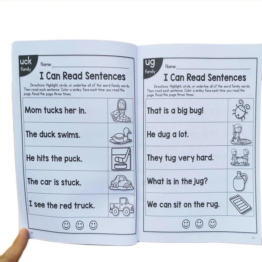 Phonics reading worksheet for children aged 6+ measuring 21cm by 14cm