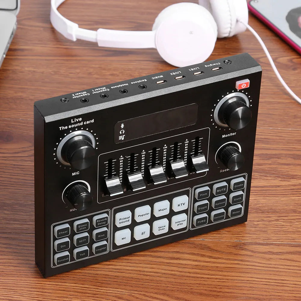 English Version V9 mobile phone live sound card set with Bluetooth and DSP chip, external USB interface