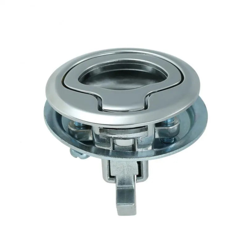 Stainless steel 316 pull ring deadlock for industrial chassis cabinet, round lock with zinc alloy chrome plated component