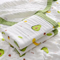 Newborn baby bath towel pure cotton gauze 110x110cm six-layer in cowberry green colour