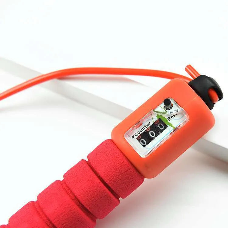 Adult synchronized sports skipping rope with counting function and sponge handles