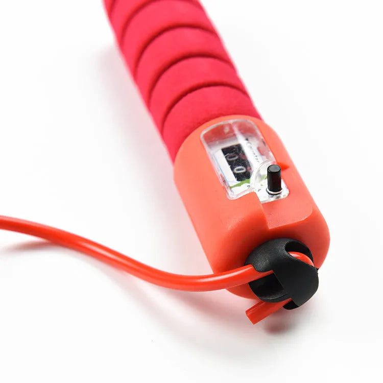 Adult synchronized sports skipping rope with counting function and sponge handles