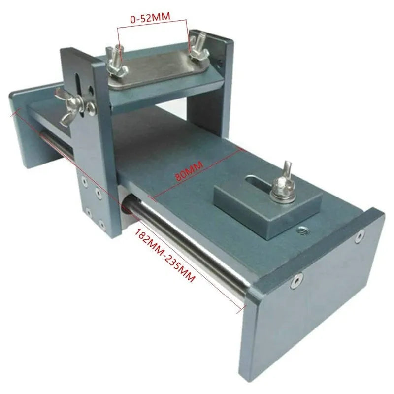 Fixed angle woodworking sharpener tool made of aluminium alloy and stainless steel for chisels and planer blades.
