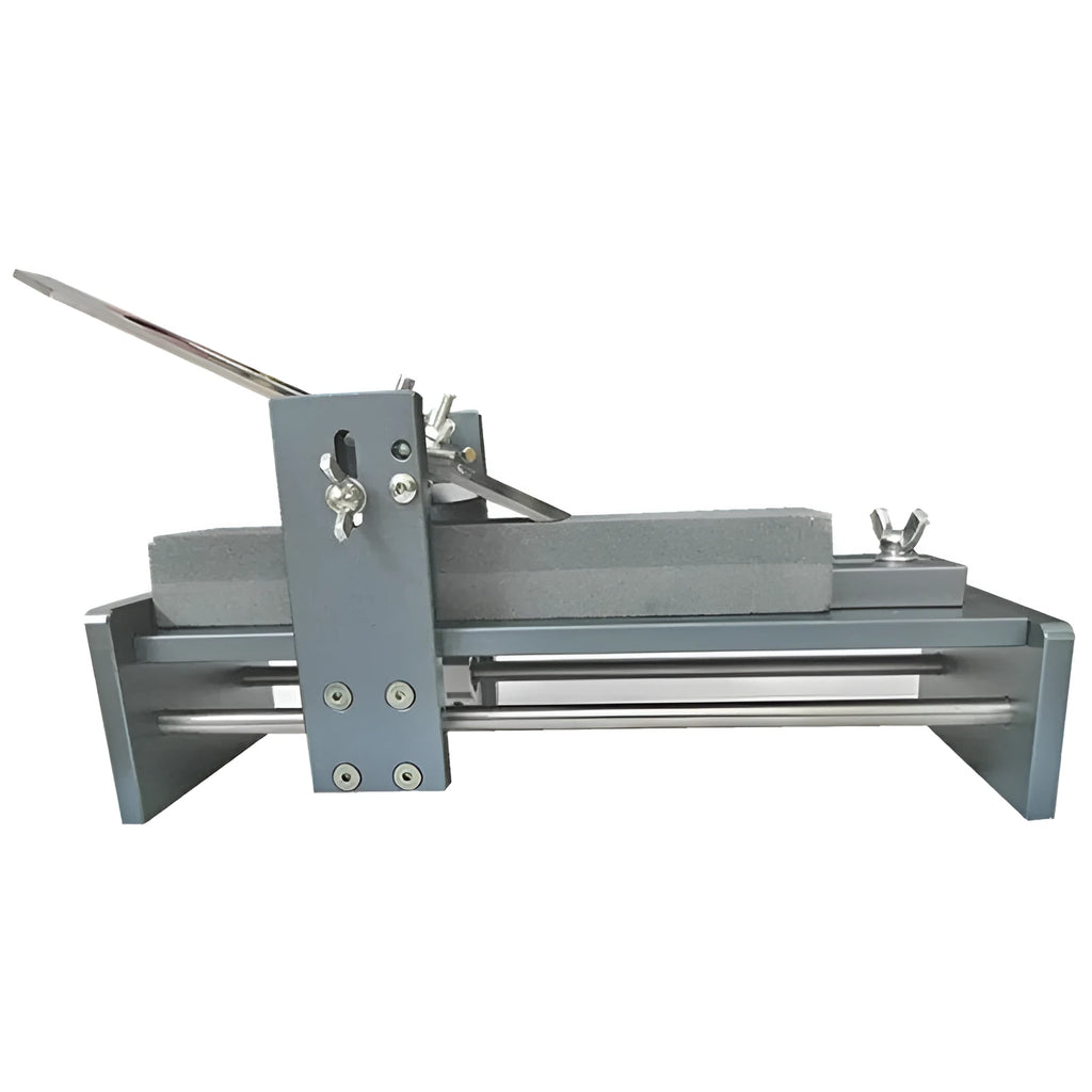 Fixed angle woodworking sharpener tool made of aluminium alloy and stainless steel for chisels and planer blades.