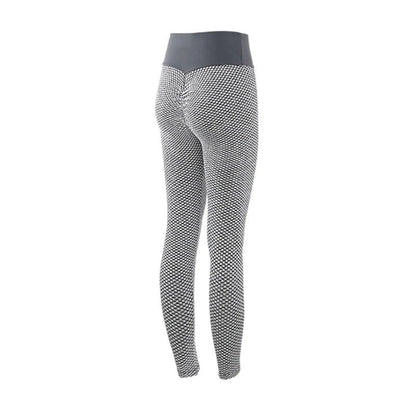 Chic plaid yoga pants for women with a high-waisted, seamless design and breathable fabric