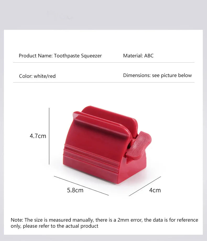 Large toothpaste squeezer in white plastic with ABS material for bathroom use