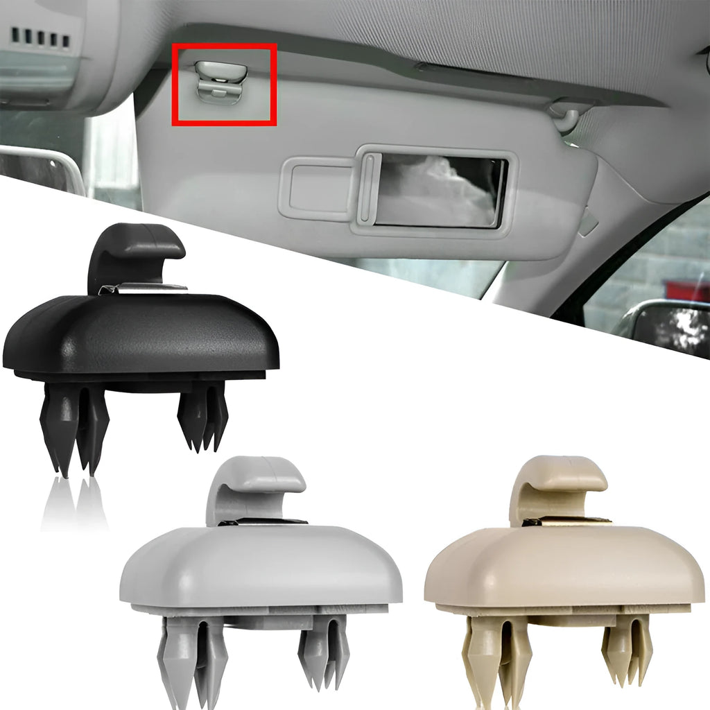 GM sun visor baffle clip in grey, beige or black, single plastic replacement buckle retainer