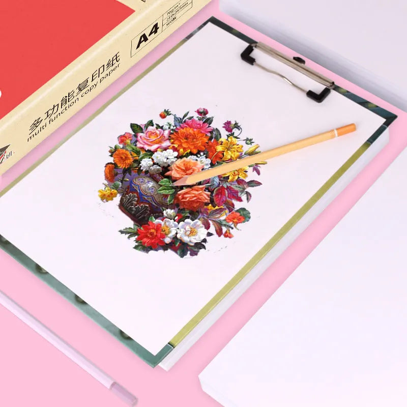 Single pack of A4 70g white copy paper with 500 sheets for office printing