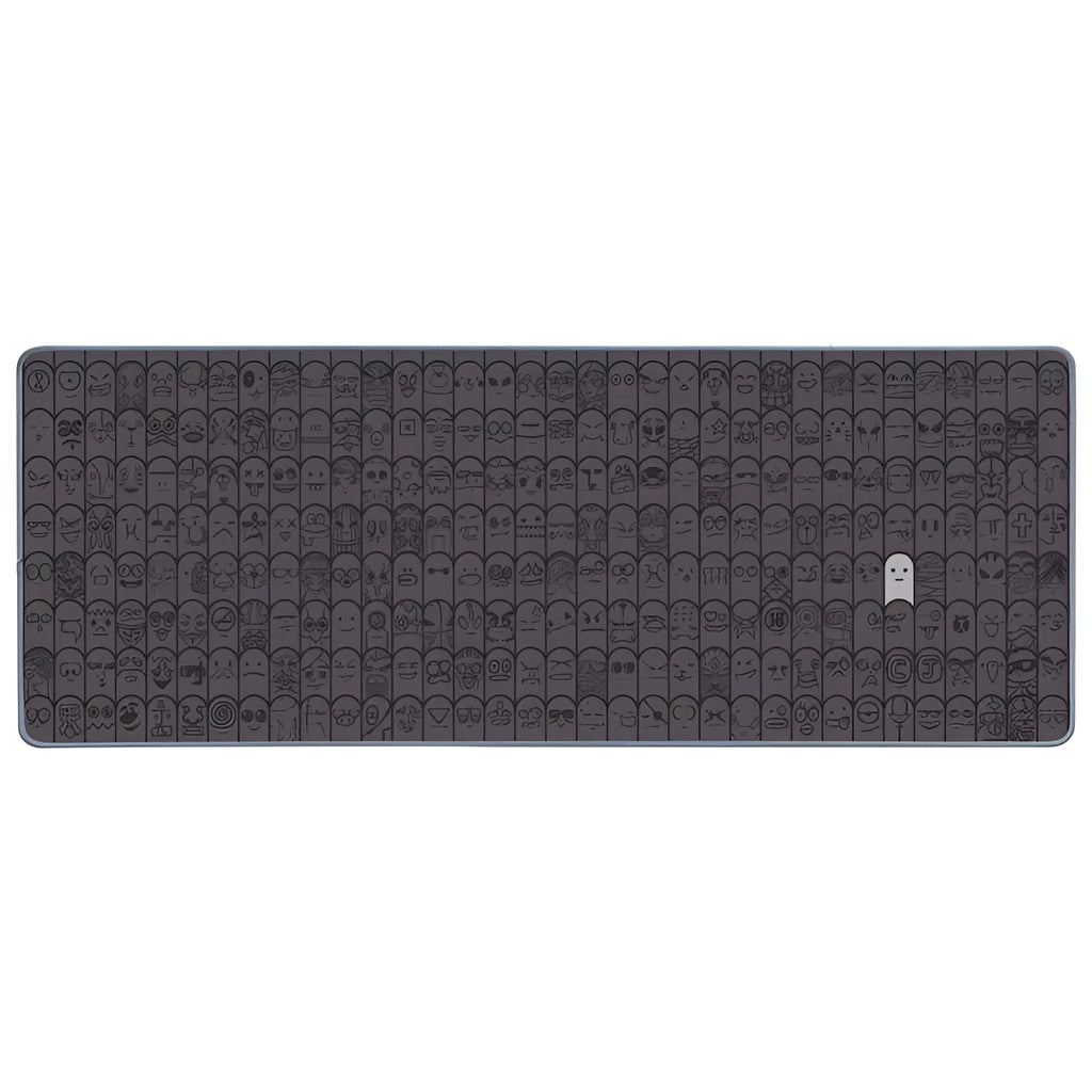 Grey cloth gaming mouse wrist sticker showing non-slip surface texture
