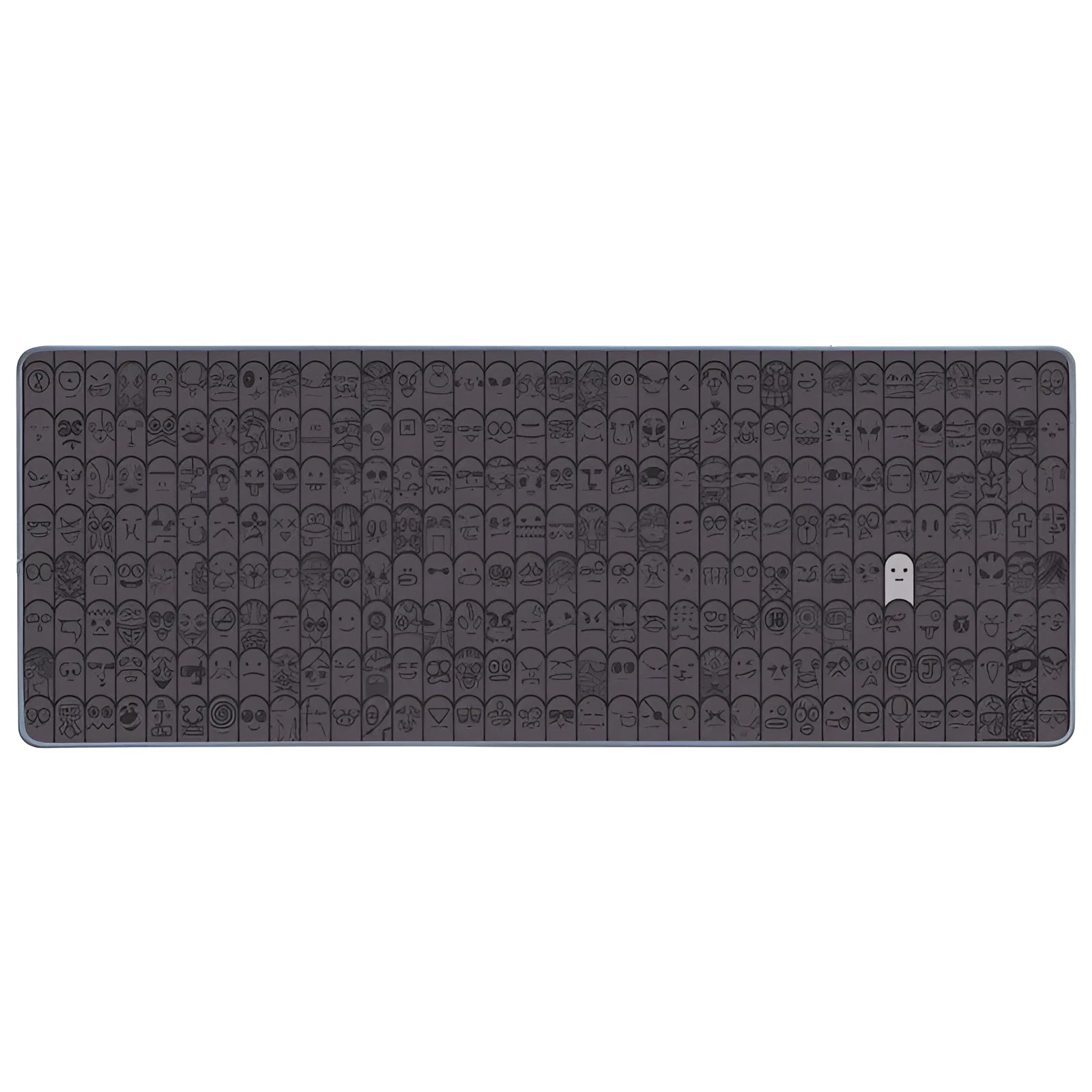 Grey cloth gaming mouse wrist sticker showing non-slip surface texture