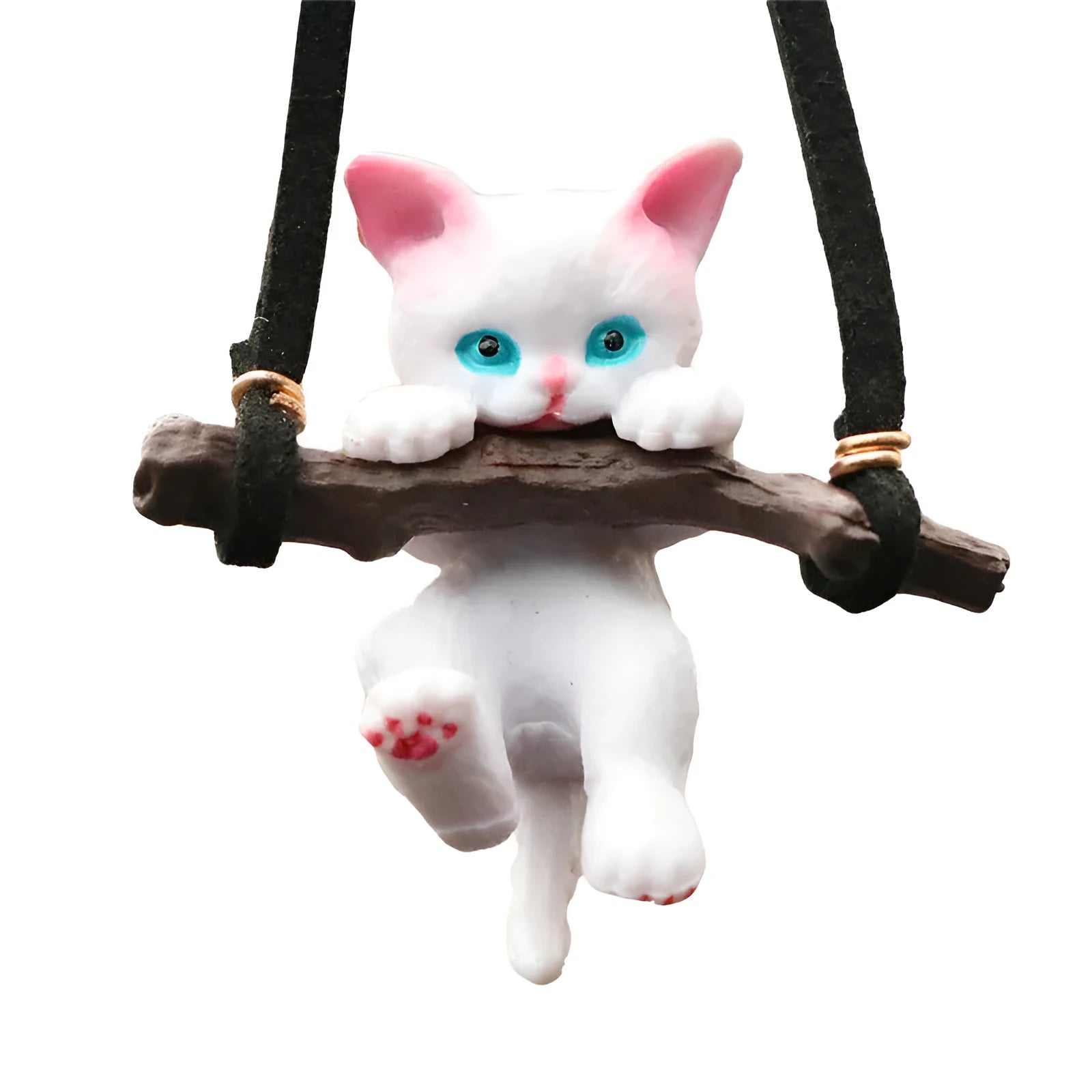 Creative cute branch cat rearview mirror pendant as simple car interior decoration accessory