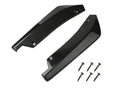 Universal car rear corner splitter in bright black or carbon fiber finish, ABS plastic rear bumper trim
