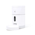 White smart WiFi pet feeder with 1080p camera and 4L capacity on a kitchen counter