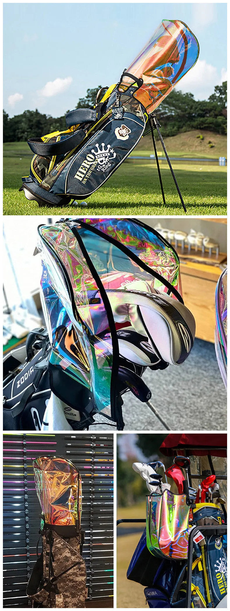Universal colourful laser rainbow ball bag cap with adjustable buckle