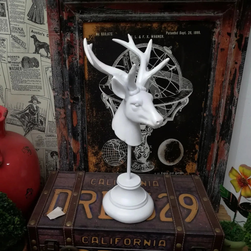 Tall black resin animal ornament figurine for home shelf decoration.