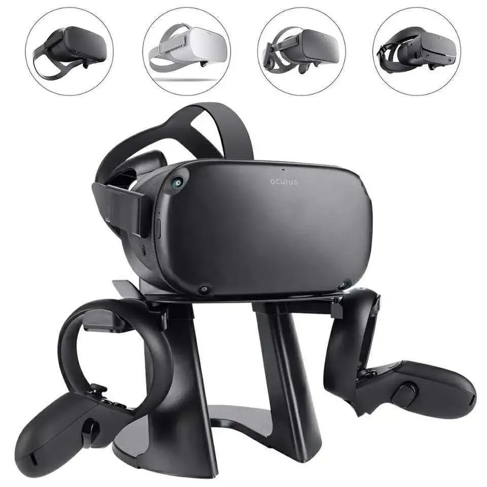 White VR display bracket for Oculus headsets made from ABS, shown empty and ready for use