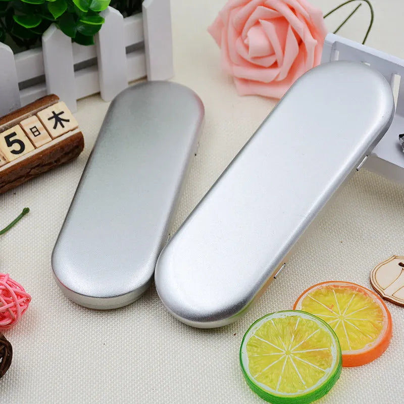 Rectangular frosted iron tinplate box for pen and pencil storage