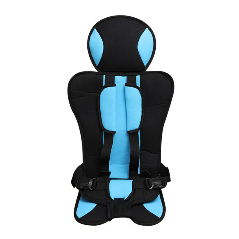 Portable toddler seat mat in soft fabric measuring 53x24cm for dining and travel use, suitable for ages 6 months to 12 years