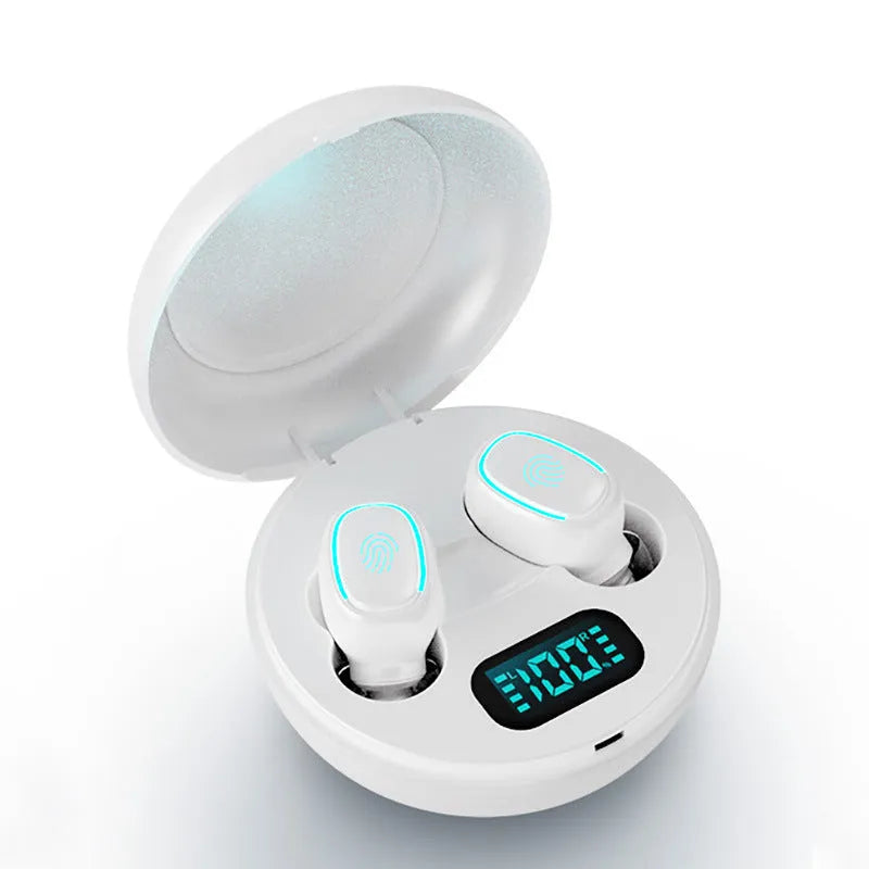 Private mode Bluetooth TWS earbuds in white, black or red colours with earplug design