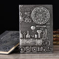 Retro embossed notepad in A5 size with leather-bound cover and European relief design