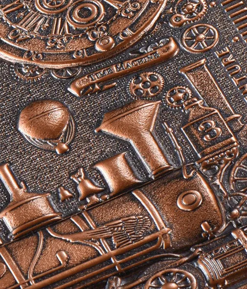 Retro embossed notepad in A5 size with leather-bound cover and European relief design