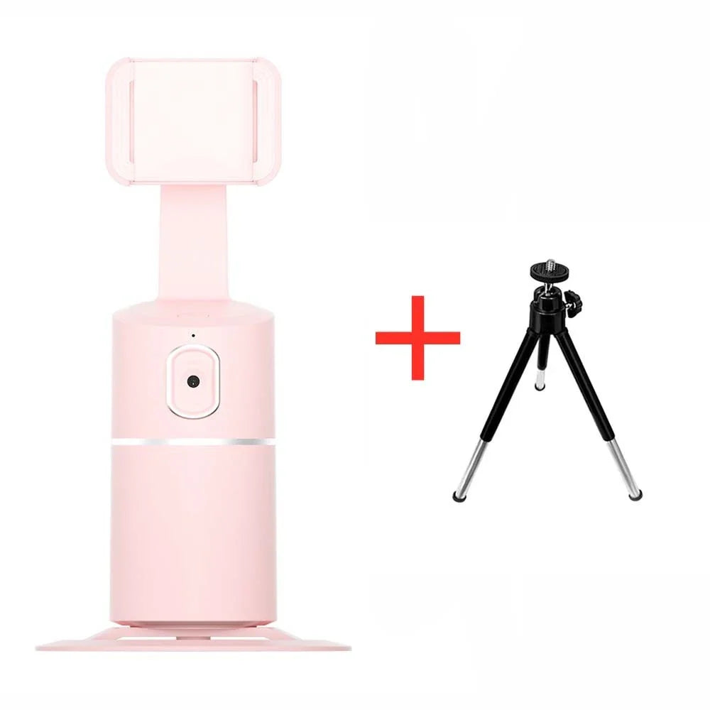 Smart Face-Tracking Mobile Phone Stand with 360-degree rotation, 8-hour battery life, and AI-powered face tracking for hands-free content creation