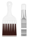 Stainless steel air conditioning fin comb and cleaning brush tool set for radiator maintenance