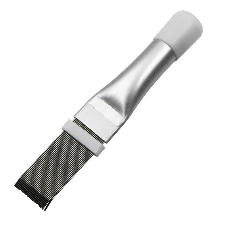 Stainless steel air conditioning fin comb and cleaning brush tool set for radiator maintenance