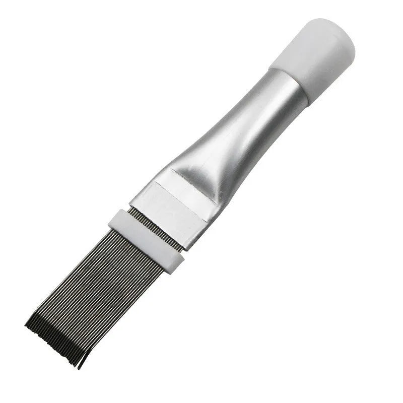 Stainless steel air conditioning fin comb and cleaning brush tool set for radiator maintenance