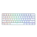 Wireless Bluetooth keyboard with colourful PBT keycaps in black casing on a desk