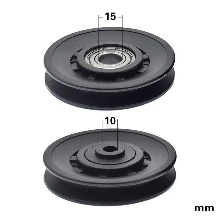 Stainless steel fitness pulley with U-shape guide, 10mm and 15mm inner hole options, movable type