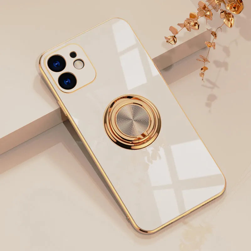 Electroplated TPU magnetic back cover case for iPhone X, XS and XS Max in solid colours.