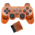 PS2 wireless gamepad in seven colour options on a grey background, showing Snowflake button layout.