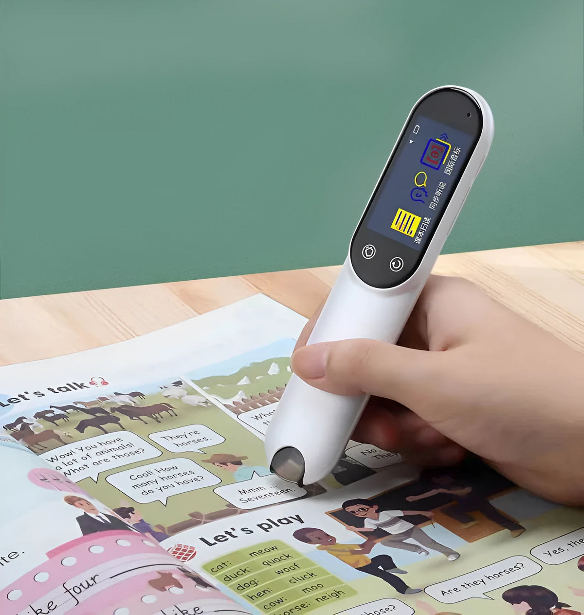 Pearl white smart scanning pen with 16GB storage and WiFi for English textbook translation